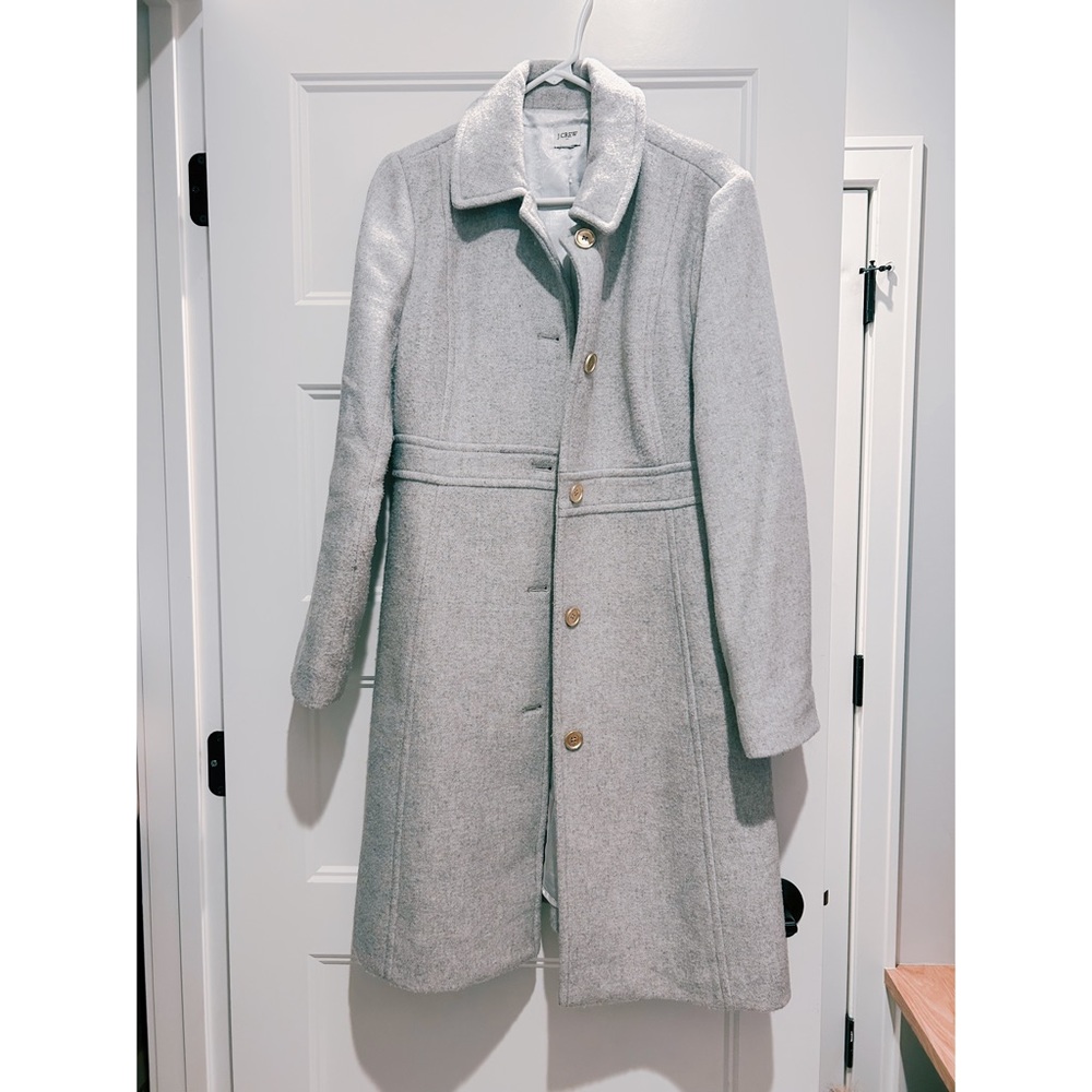 J. Crew Factory lady day coat in heather gray